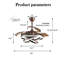 Heighton 36'' Retractable LED Ceiling Fan with Remote and Light Kit DC Motor 6 Speeds-1089600431