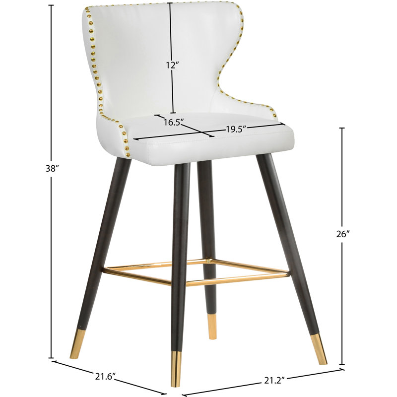 Tabouret Bernice, Cuir végétalien blanc