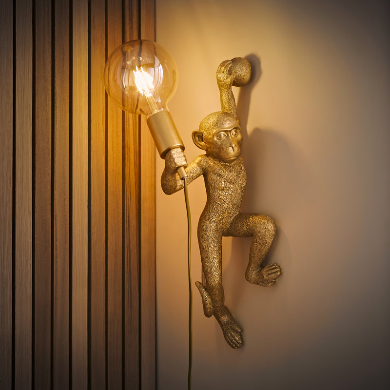 Dover Plastic Plug-in Armed Sconce, Gold, No