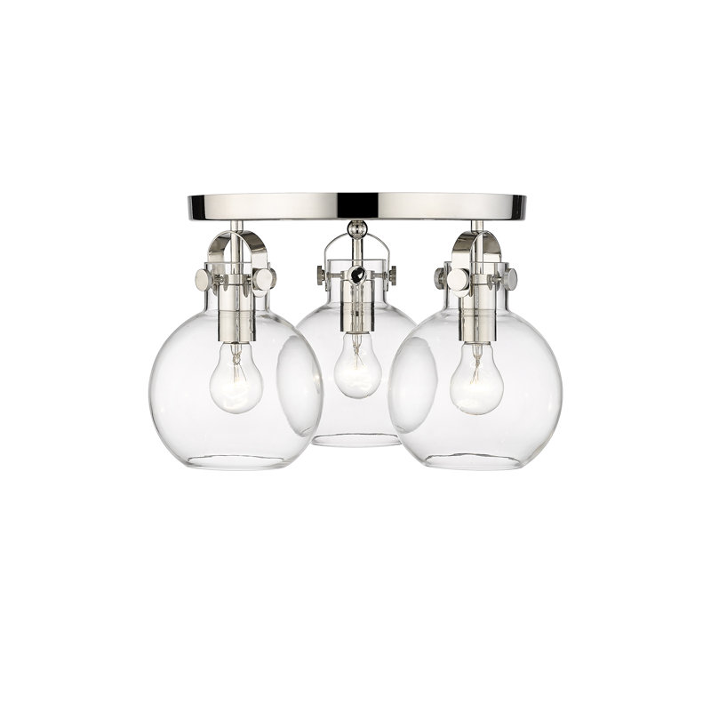 Plafonnier encastré 3 lumières Slocomb, Transparent, Nickel poli