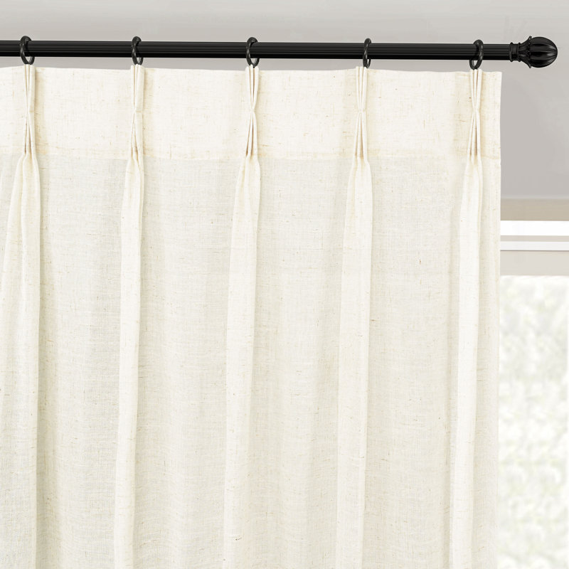 Schimmel Polyester Semi-Sheer Curtain, Light Linen, 50" W x 84" L
