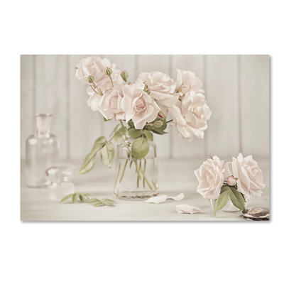 « rétro roses dans le verre antique », reproduction d’impression sur toile tendue