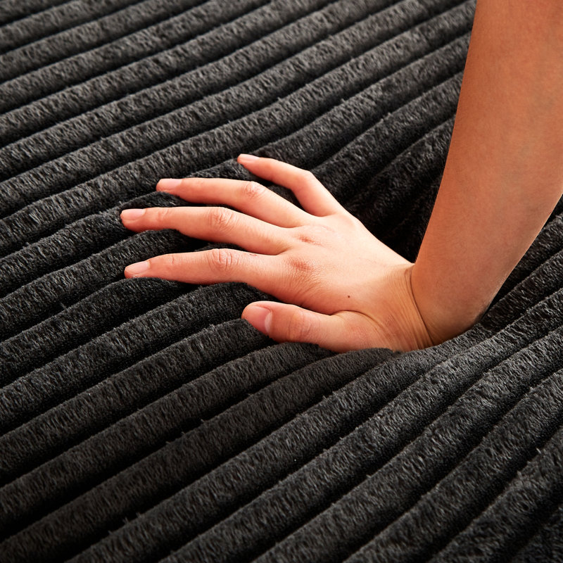 Canapé Boneless d'intérieur avec cinq coussins décoratifs, Noir