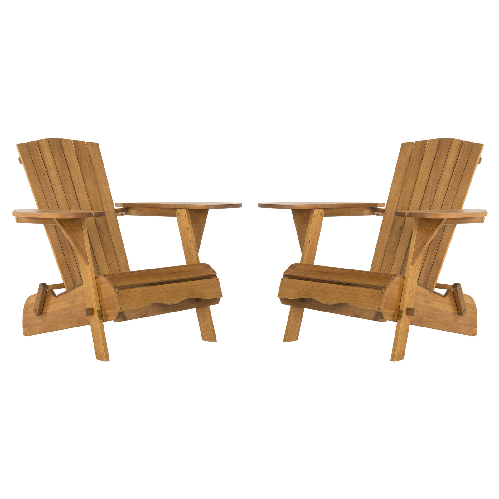 Boonville Eucalyptus Outdoor Adirondack Set, Natural