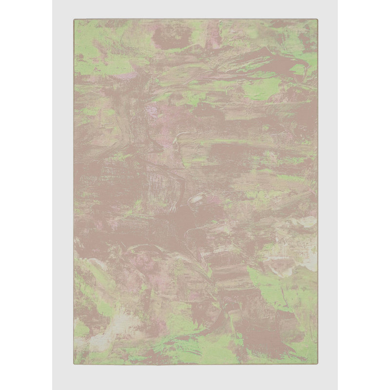 Tapis rose / jaune en chenille / polyester tissé à la machine Erlond, Rectangle 7 pi x 10 pi