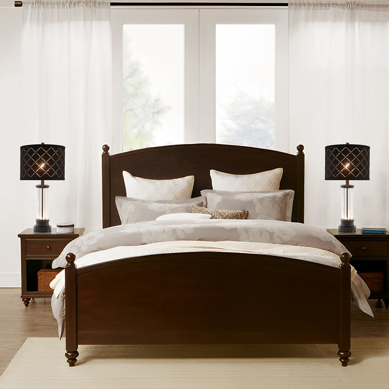 Annora 26" Crystal Table Lamp Set With Night Light And USB Ports