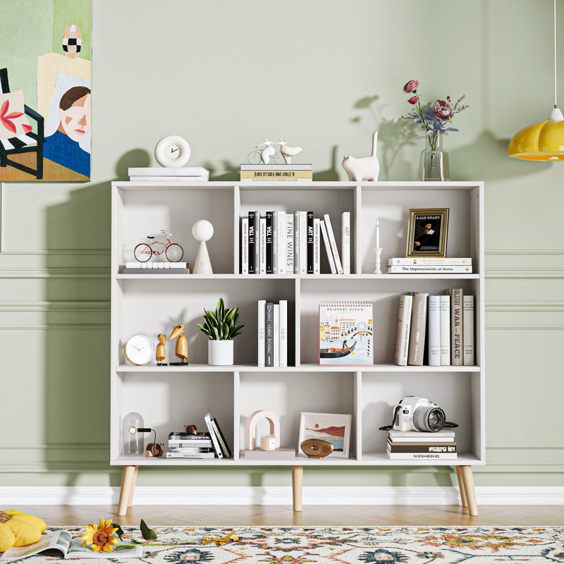 Bookcase, Grand White, 42.5" H x 47.2" W x 9.4" D