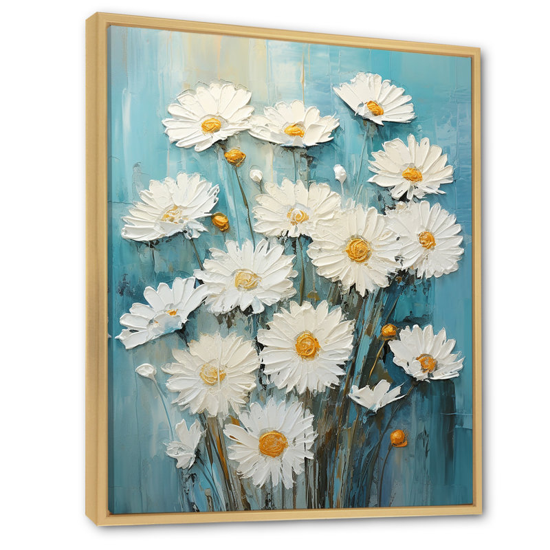 «Daisy Meadow» - impression, H 32 po x l 24 po x P 1 po, Cadre naturel flottant