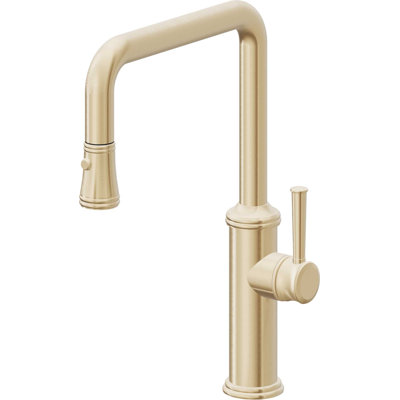 Davoli Kitchen Pull-Down Faucet with Button Sprayer - Quad Spout