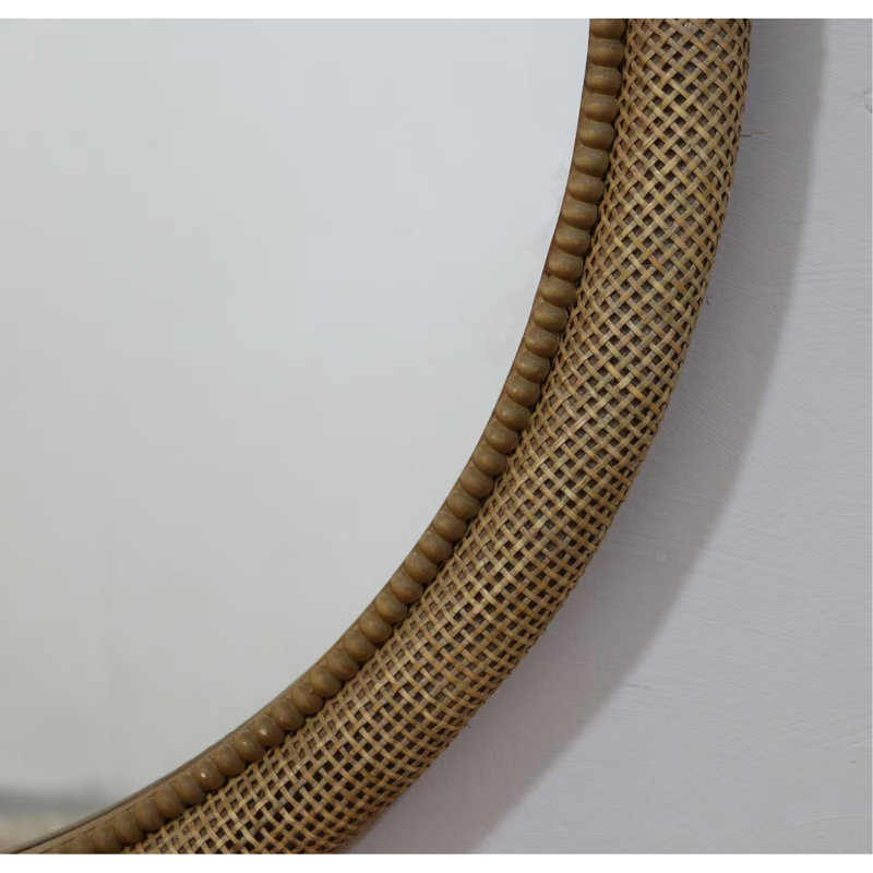 Miroir rond en rotin 31,9 po