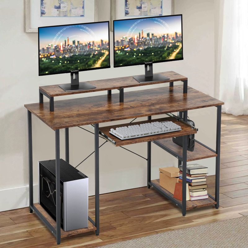 Bureau d'écriture pour jeux vidéo 46 "avec plateau à clavier / support pour écran d'ordinateur / tablettes de rangement / support pour ordinateur personnel Vineyard