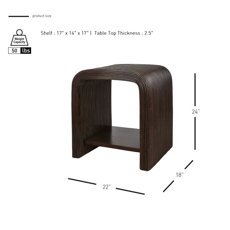 Dellamae End Table, Espresso Brown