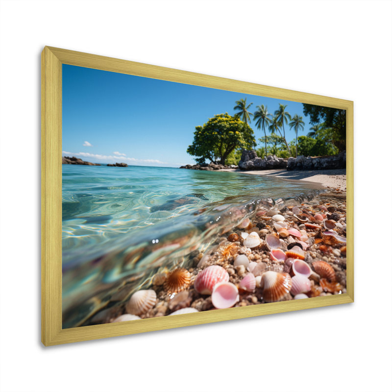 Caraibe Beach Gems - Imprimé, Encadrement doré, H 12 po x l 20 po x P 1 po