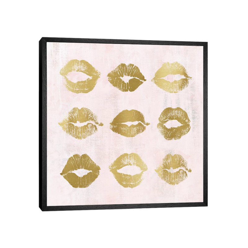Hot Lips I by Carol Robinson - Print on Canvas, Black Framed, 93.98 cm H x 93.98 cm W
