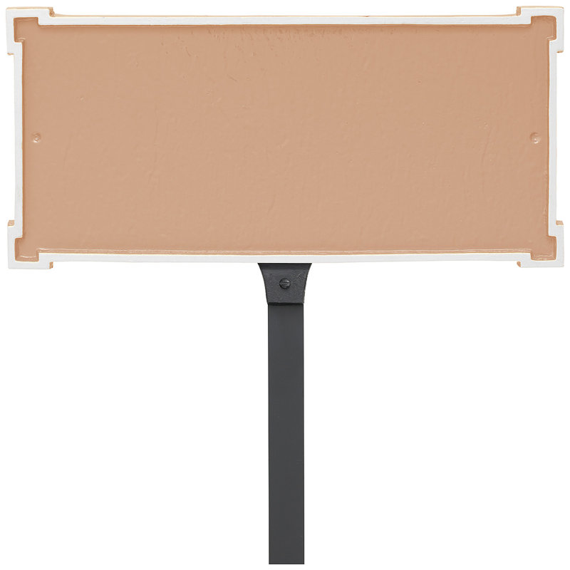 New Yorker 1-Line Lawn Address Sign, Taupe/White