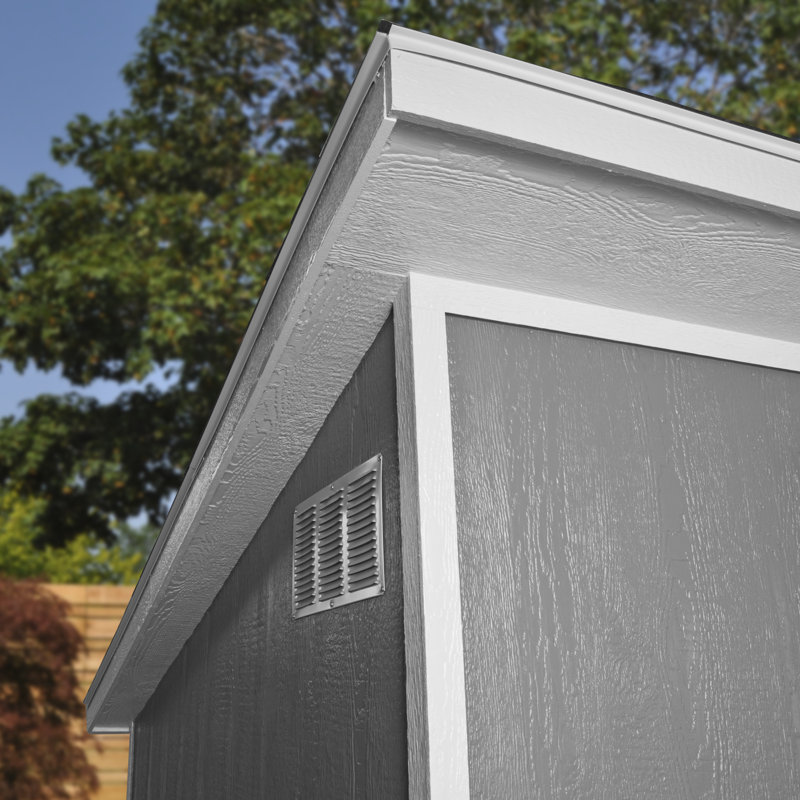 Beige 8' x 12' Wooden Storage Shed Kit with Windows