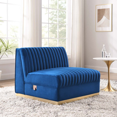 Fauteuil modulaire en velours Sanguine Channel