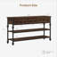 Console d'entrée de style colonne romaine en bois de PB rouge-brun avec plusieurs tiroirs de rangement, idéale pour un hall d'entrée, un salon, une salle à manger, un couloir, un appartement, un bureau ou un décor intérieur classique.
