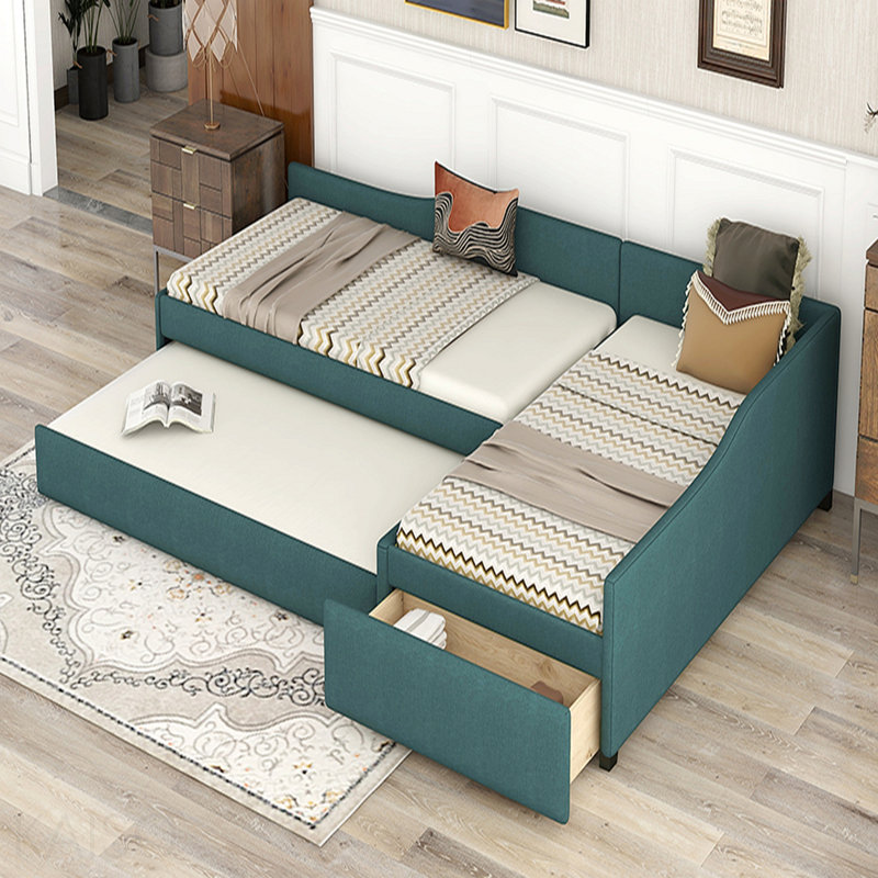Upholstered Storage Bed, Green