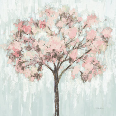 Blooming Tree Blush Crop by Silvia Vassileva - Wrapped Canvas Painting