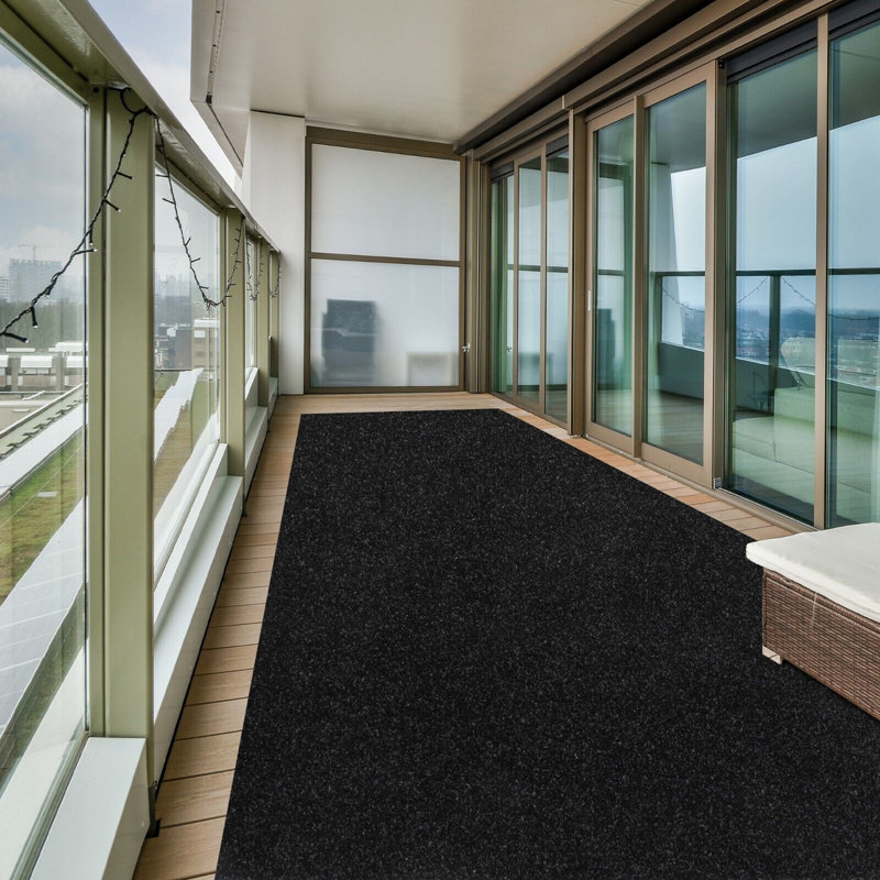 Runner Rugs for Hallway or Kitchen with Rubber Backing, Black 2'x41', Runner 2' x 41'