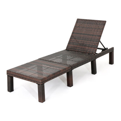 Gunnarr 78.25" Long Reclining Acacia Single Chaise Lounge by Millwood Pines