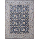 Hand-Knotted High-Quality Blue and Light Blue Area Rug