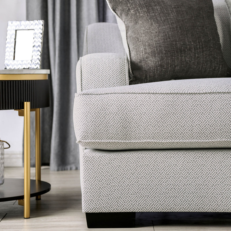Canapé Anayi, 100 % polyester étain, H 40 po x l 71 po x P 44 po