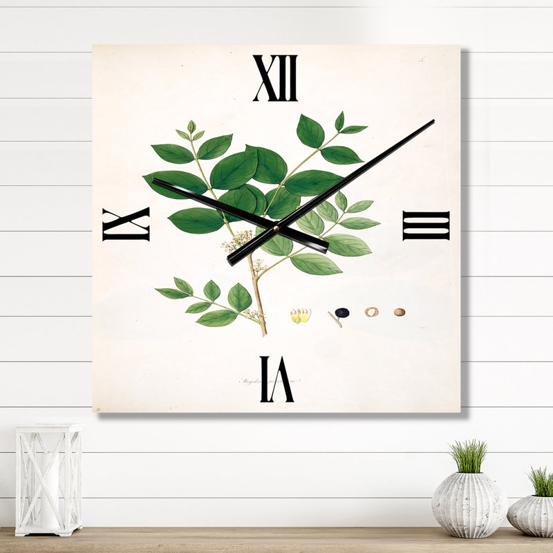 Horloge murale rétro Vintage Botanicals VI, Très grand