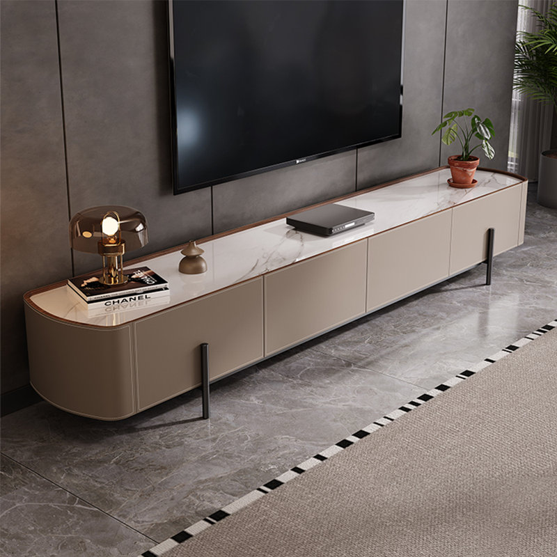 Meuble télé moderne de style nordique, Griege / gris blanc, 78.74"