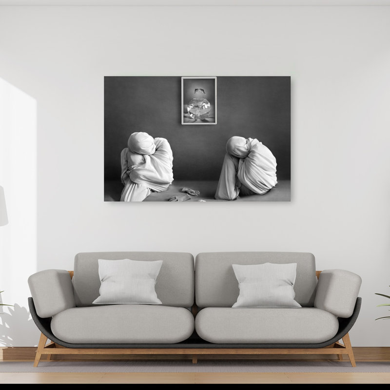 Isolated Figures Reflect Contemporary Minimalist Fish Wall Art Print 1 Piece Wrapped Canvas Wall Art, 101.6cm H x 152.4cm W