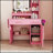 Vanity Desk With LED Mirror, Power Outlet, 3 Drawers, 7 Shelves, And Storage Stool For Organized Beauty Routines-1486930424