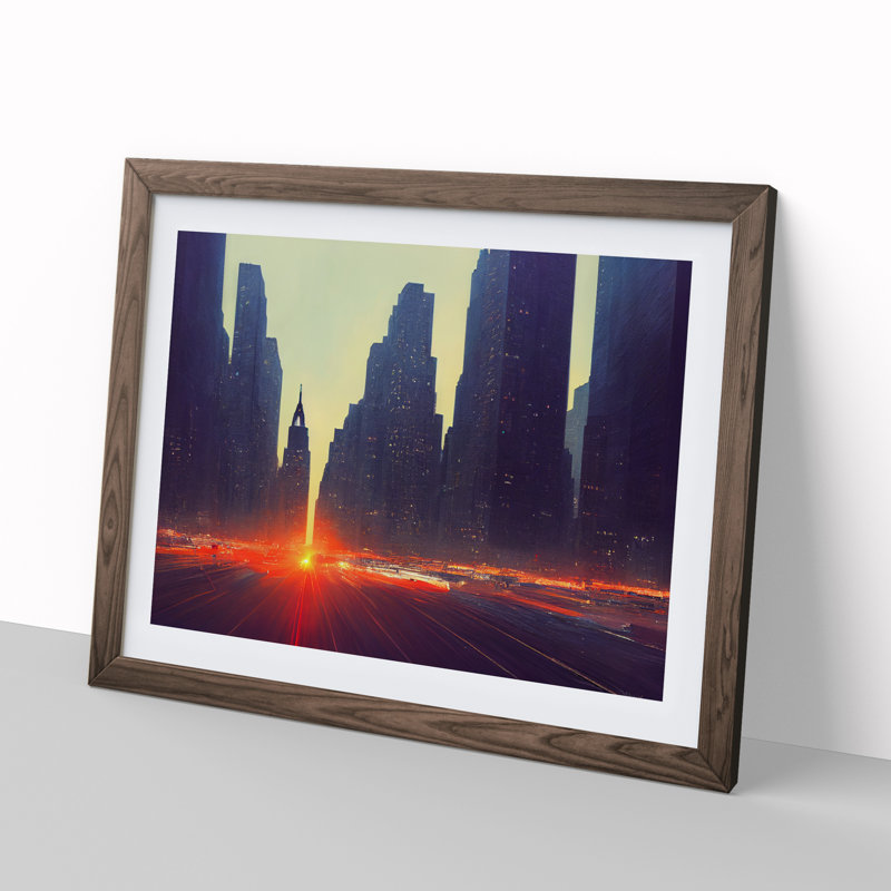 A New York City Skyline Vol.5 - Framed Print, Walnut, 46cm H x 64cm W x 2cm D