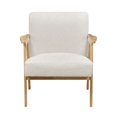 Cathy Accent Club Armchair, Natural Brown Wood Frame
