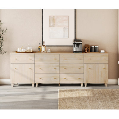 Lysiane 94.4" W 8-Drawer Sideboard with Adjustable Shelves