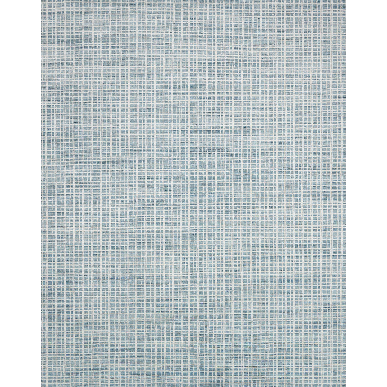 Hannon Blue Hand-Woven Geometric Rug, Rectangle 2' x 3'