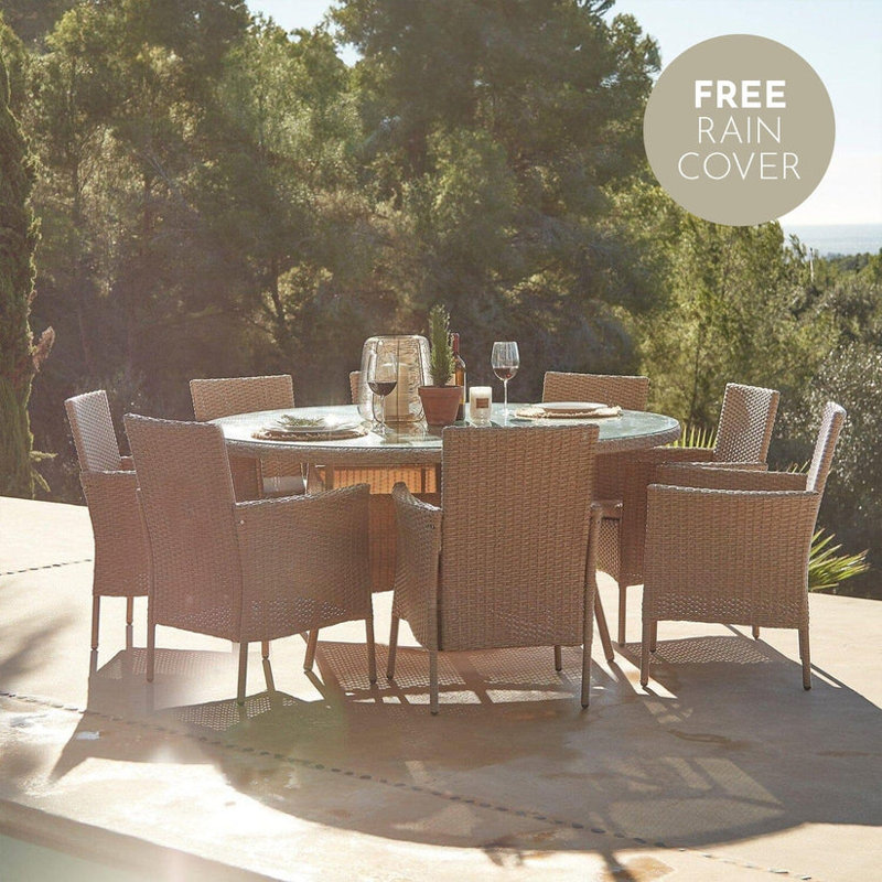 Dubose Patio Dining Set with, Brown