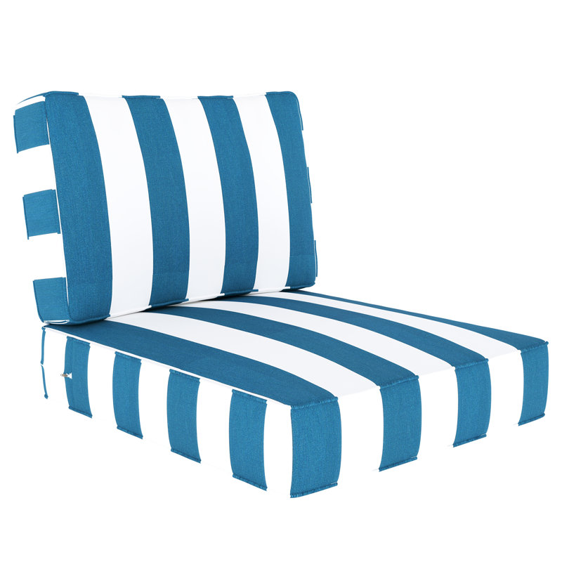 Wayfair Custom Outdoor Deep Seating Cushion With Sunbrella Fabric, Canvas Aruba Sunbrella® Canvas, 26" x 30"