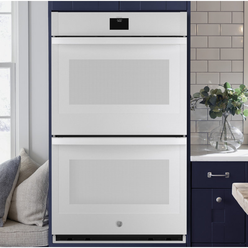 GE Smart Appliances Smart Built-in 27" Self-Cleaning Convection Electric Double Wall Oven, White