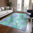 Machine Washable Indoor/Outdoor Xhevrie Teal Rug-933066944
