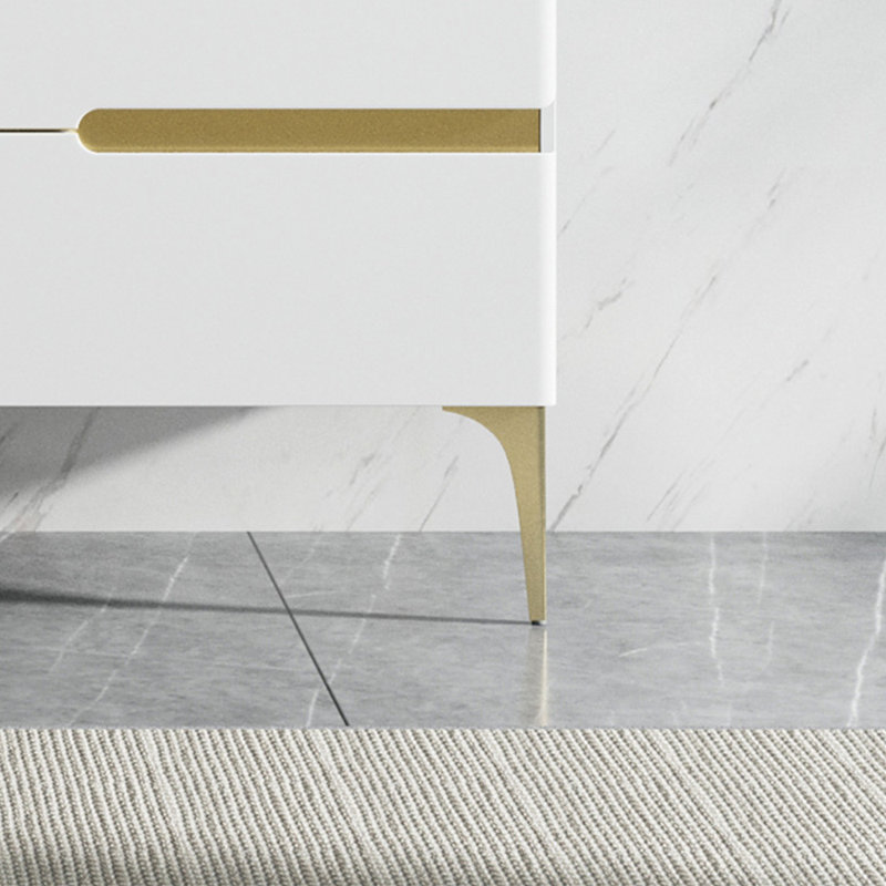 Meuble-lavabo incurvé moderne de 40 po avec comptoir en faux marbre, lavabo en céramique encastré et pieds dorés