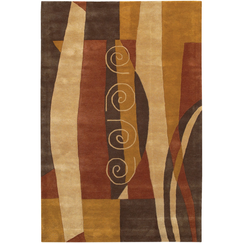 Handmade Red Wool Tufted Rectangular 5' x 7' Rug