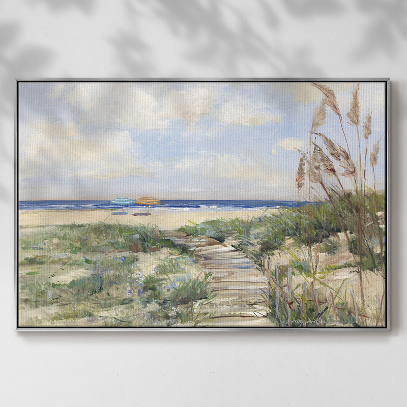 Summer Seas, reproduction d'art sur toile, Encadrement argenté, H 17 po x l 25 po x P 2 po