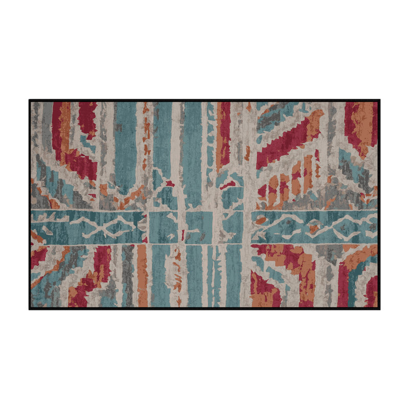 Tapis gris lavable à la machine, Rectangle 4 pi x 6 pi