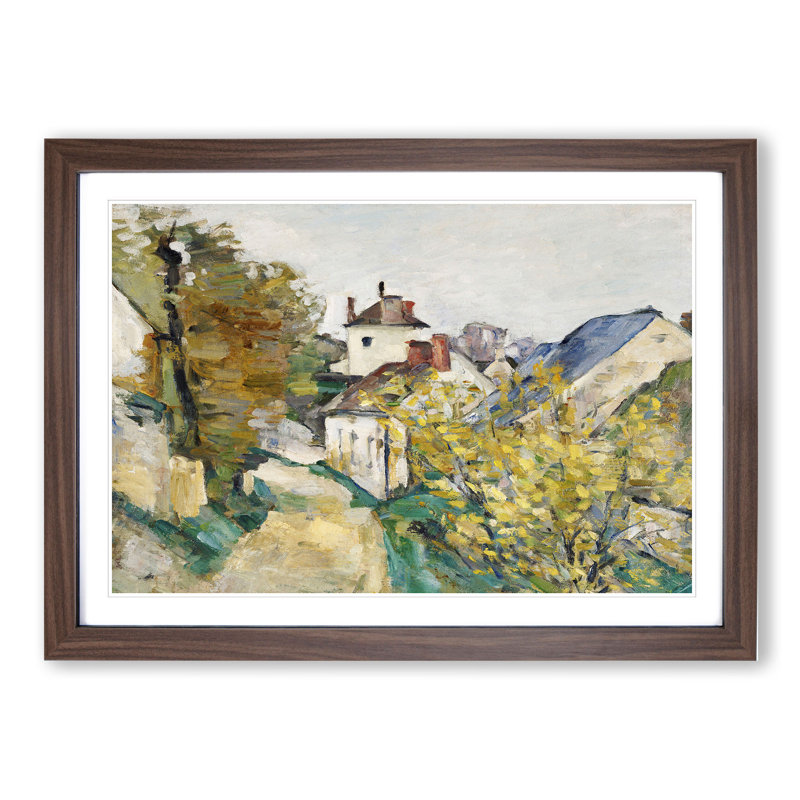House of Dr. Gachet by Paul Cezanne - Picture Frame Painting, 48cm H x 65cm W x 2cm D, Walnut Framed