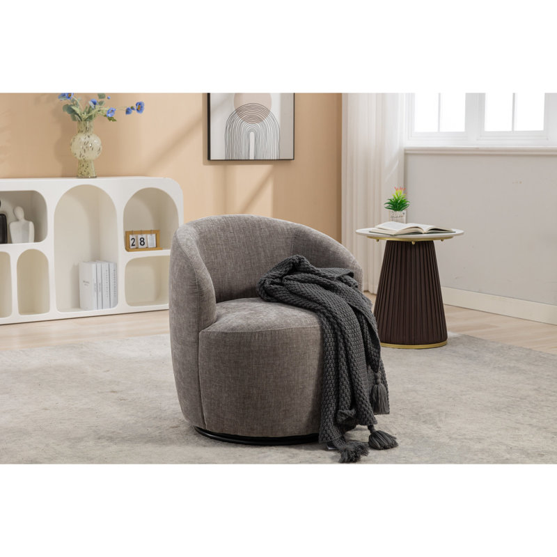 Chaise pivotante en chenille de 25,4 po x 25,4 po x 26,38 po, Grey