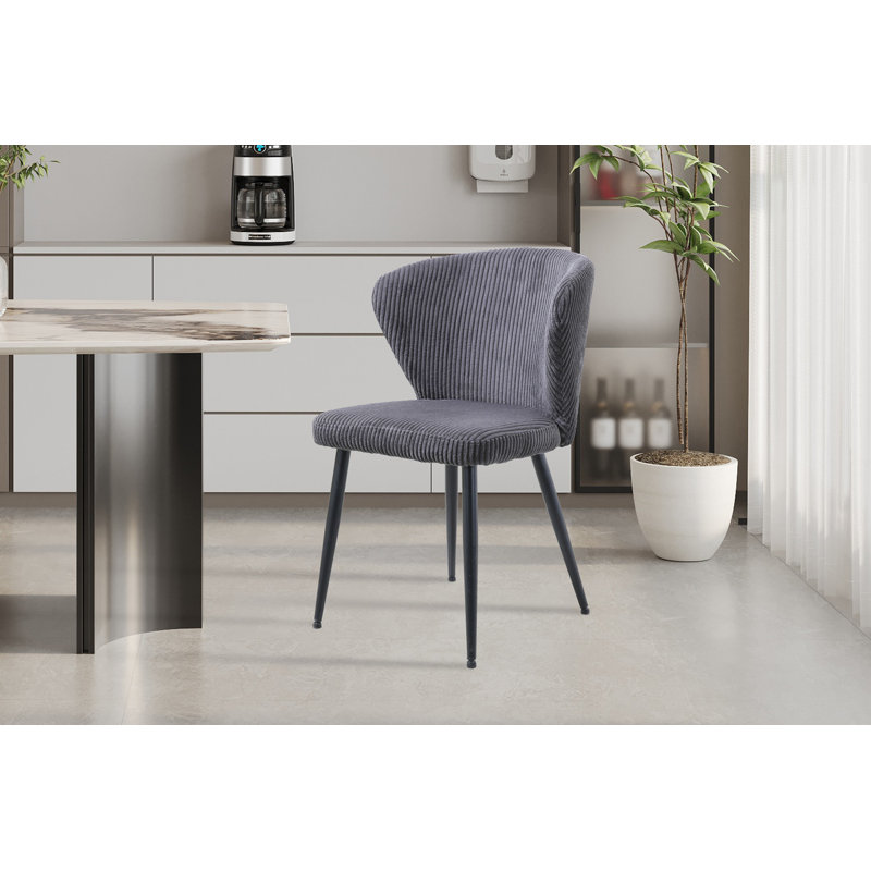 Wylandville 49cm H Upholstered Metal Side Chair, Grey