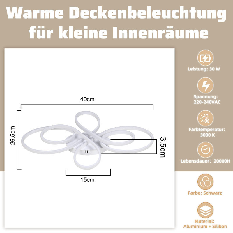 LED Semi Flush Mount, White