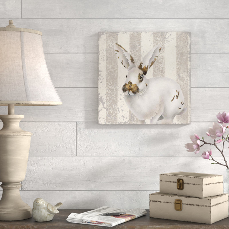 « calico lapin », reproduction d’impression sur toile tendue, H 16 po x l 16 po x 1,5 po
