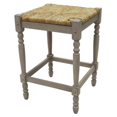 Chaise de bar naturelle sans dossier avec repose-pieds